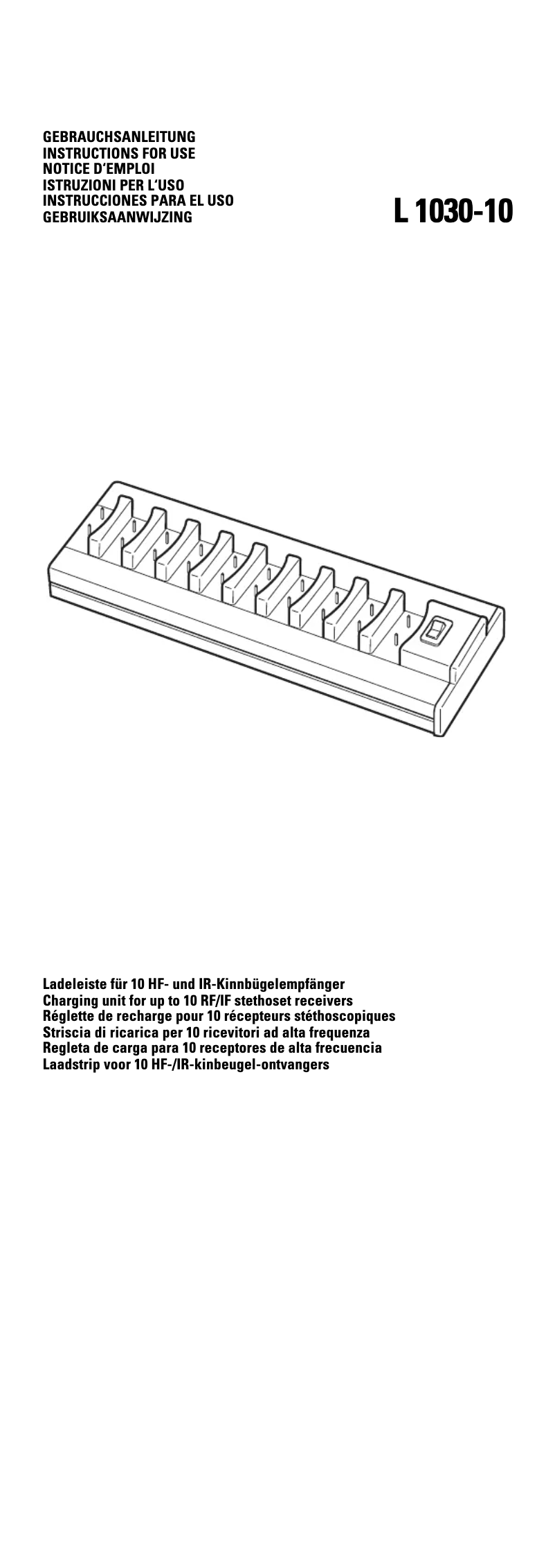 Page 1 de la notice Manuel utilisateur Sennheiser L 1030-10