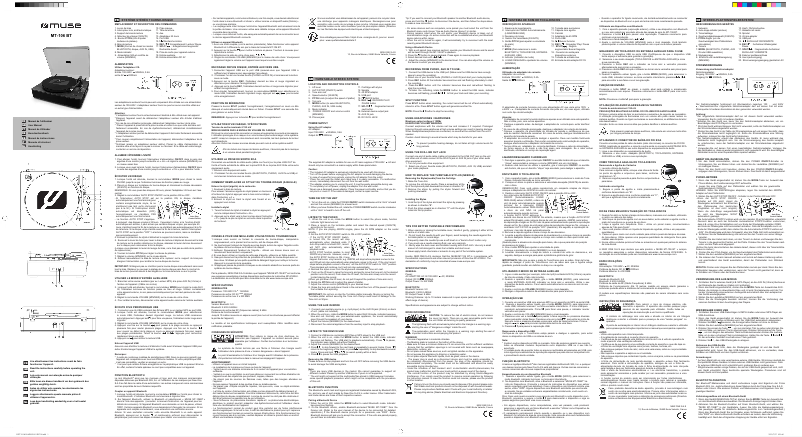 Page 1 de la notice Manuel utilisateur Muse MT-106 BT