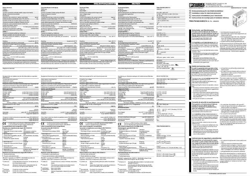 Page 1 de la notice Manuel utilisateur Phoenix Contact TRIO-PS/3AC/24DC/10