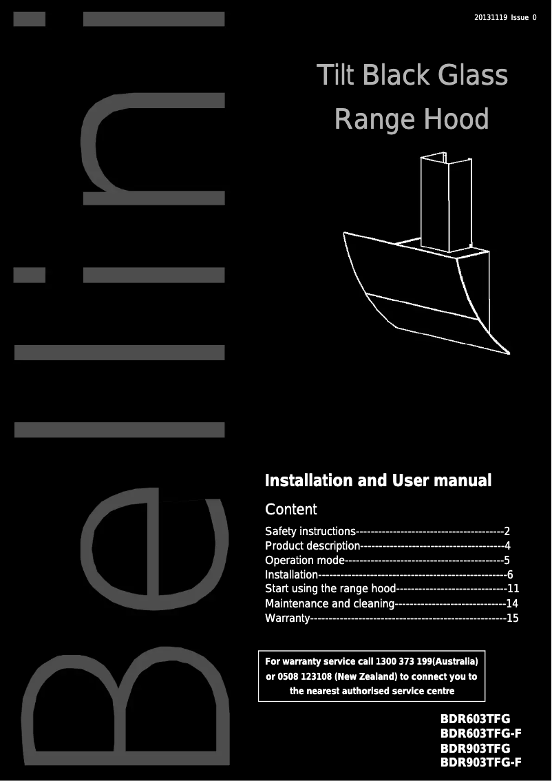 Image de la première page du manuel de l'appareil BDR903TFG-F