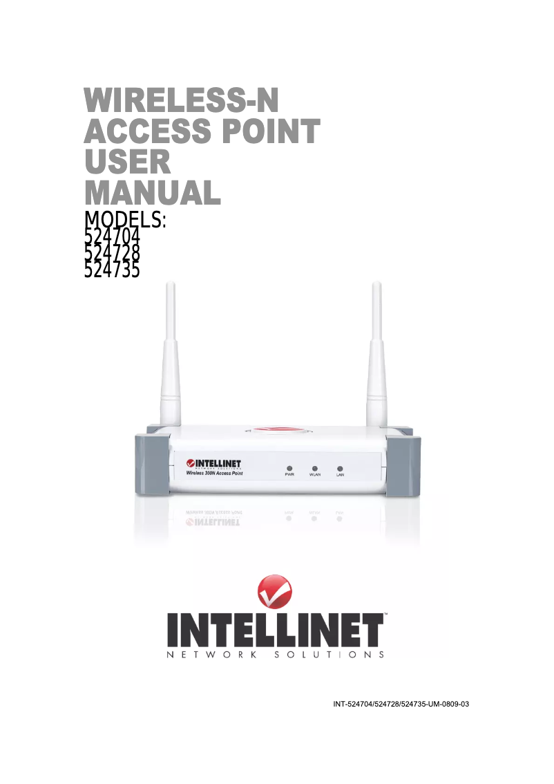 Page n°1 - Manuel utilisateur Intellinet Wireless 150N