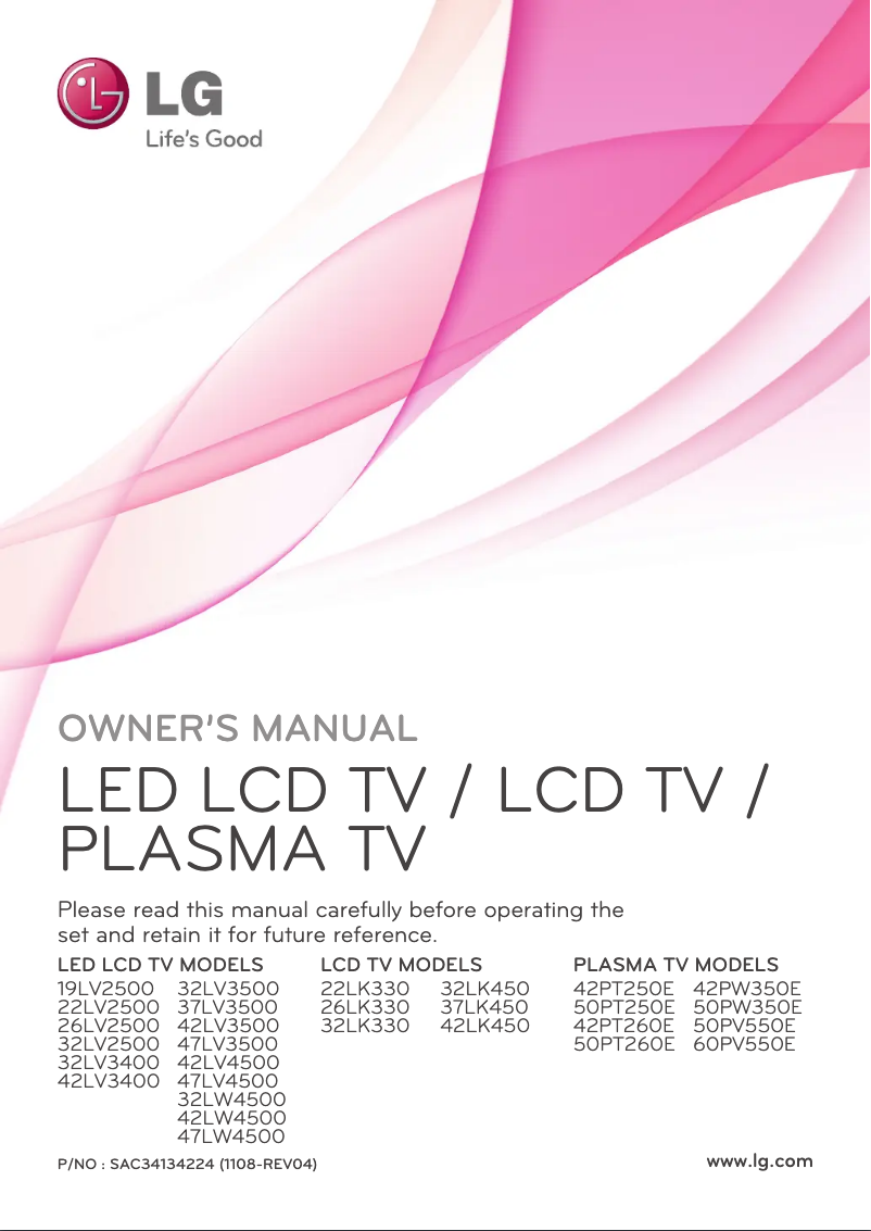 Página 1 del manual Manual de usuario LG 42PT260E
