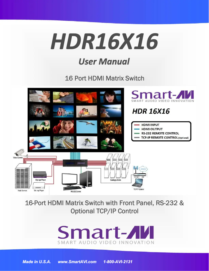 Page n°1 - Manuel utilisateur Smart-AVI HDR16X16