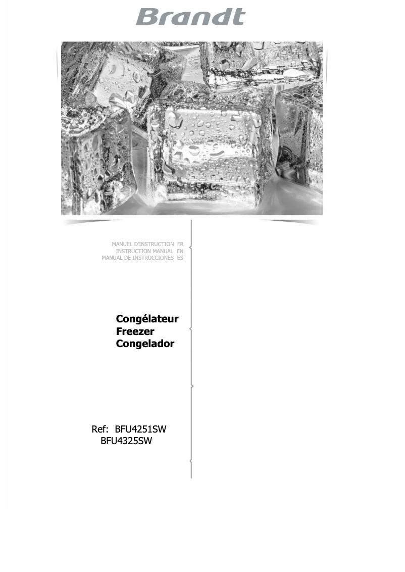 Image de la première page du manuel de l'appareil BFU4251SW