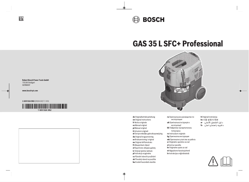 Page 1 of the manual User Manual Bosch GAS 35 L SFC+