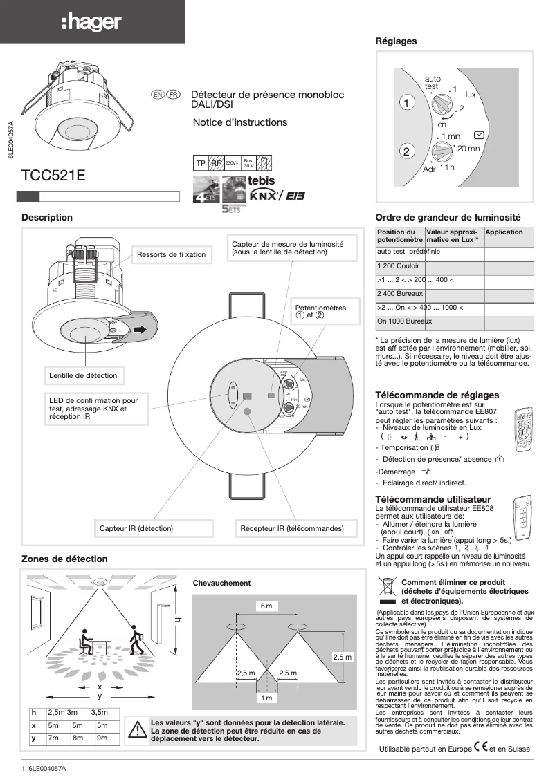 Page n°1 - Manuel utilisateur Hager TCC521E