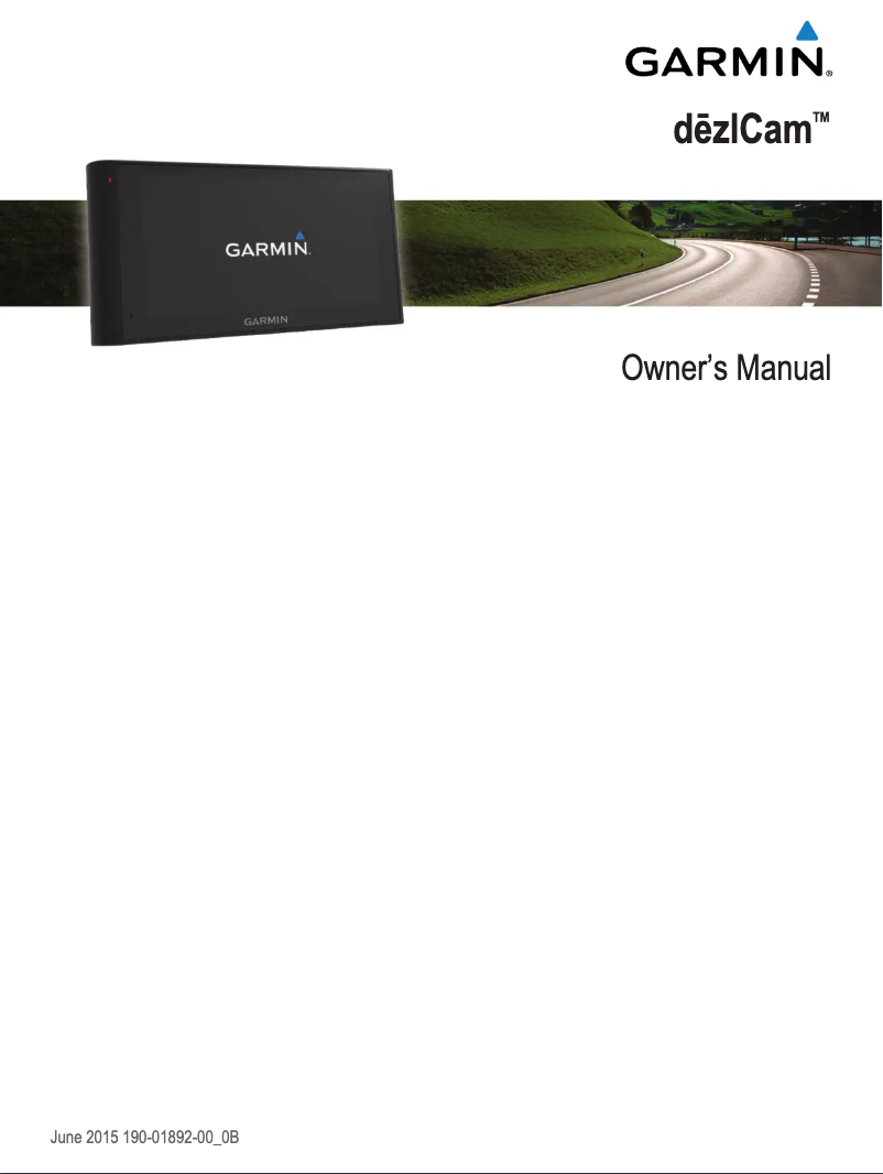 Page n°1 - Manuel utilisateur Garmin dezlCam
