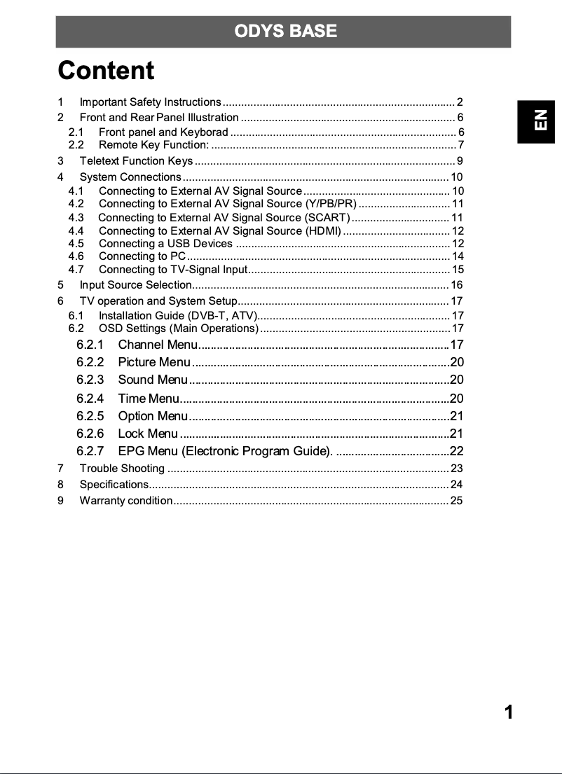 Page 1 de la notice Manuel utilisateur Odys BASE 26