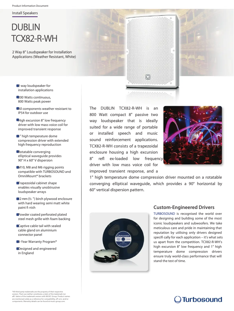 Page n°1 - Fiche technique Turbosound TCX82-R