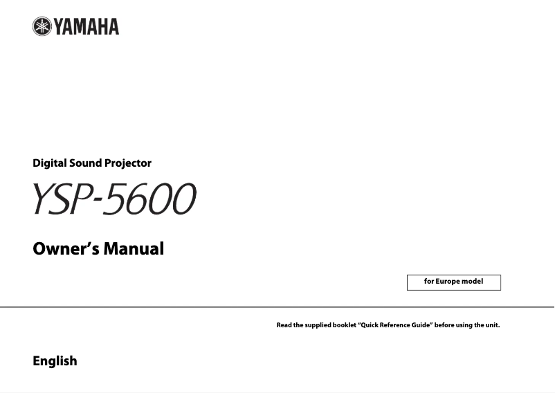 Page 1 of the manual User Manual Yamaha MusicCast YSP-56