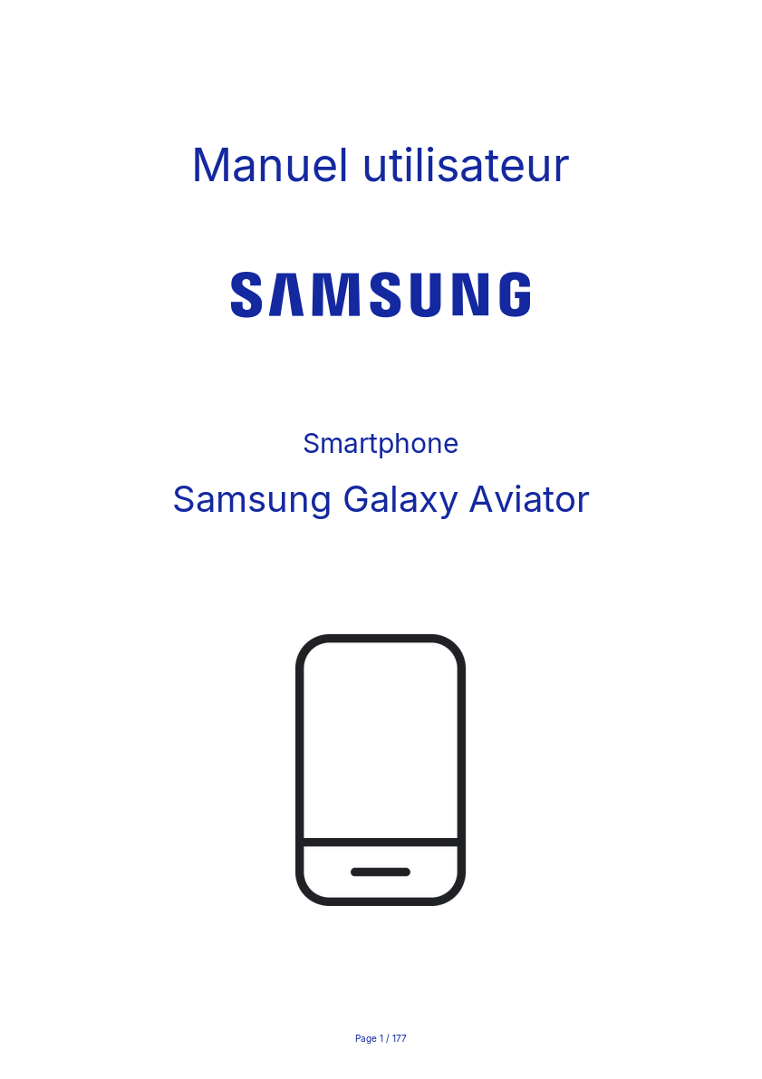 Image de la première page du manuel de l'appareil Galaxy Aviator