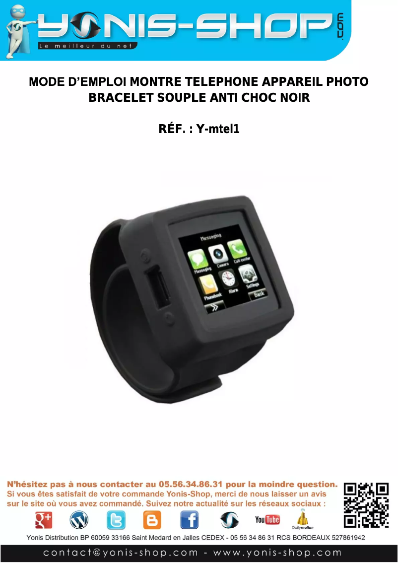 Page n°1 - Manuel utilisateur Yonis Y-MTEL1