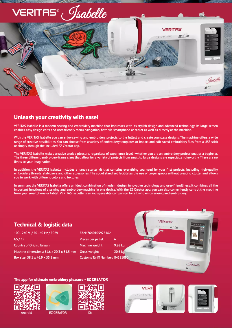 Page n°1 - Fiche technique Veritas Isabelle