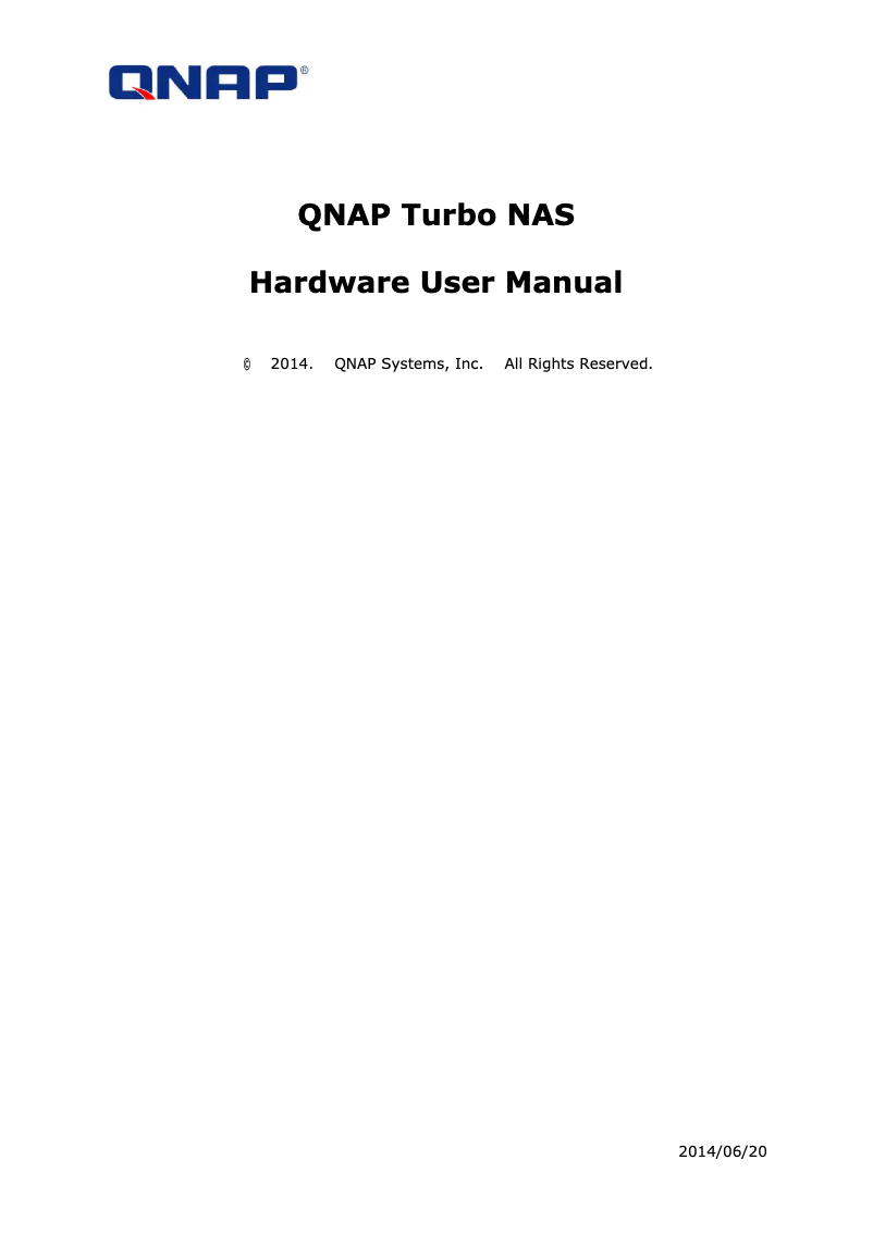 Page n°1 - Manuel utilisateur QNAP TS-470