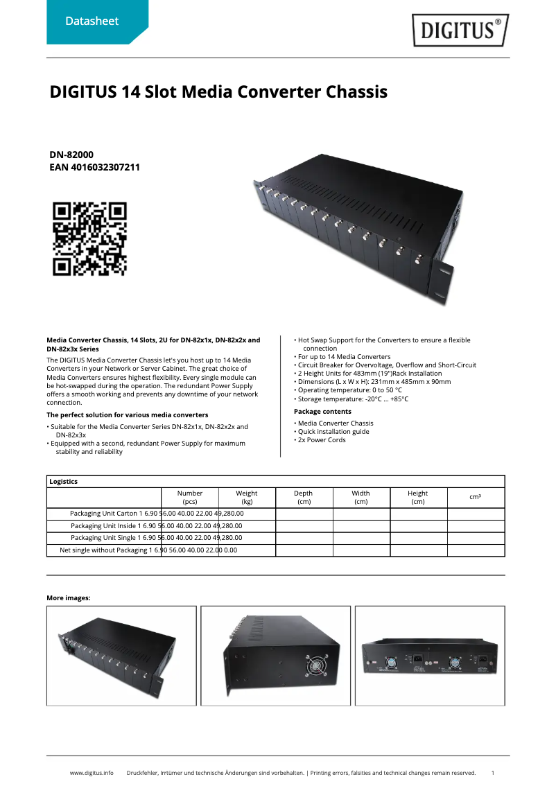 Page n°1 - Fiche technique Digitus DN-82000