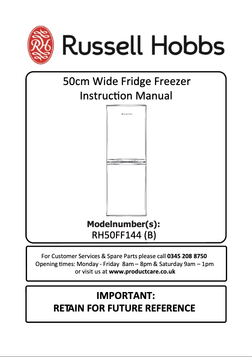 Image de la première page du manuel de l'appareil RH50FF144R