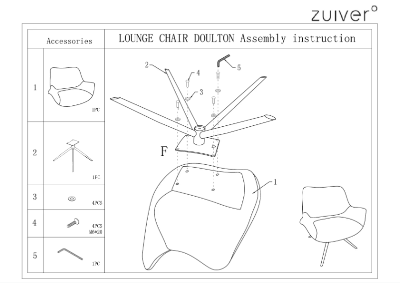 Page 1 de la notice Manuel utilisateur Zuiver Doulton Vintage