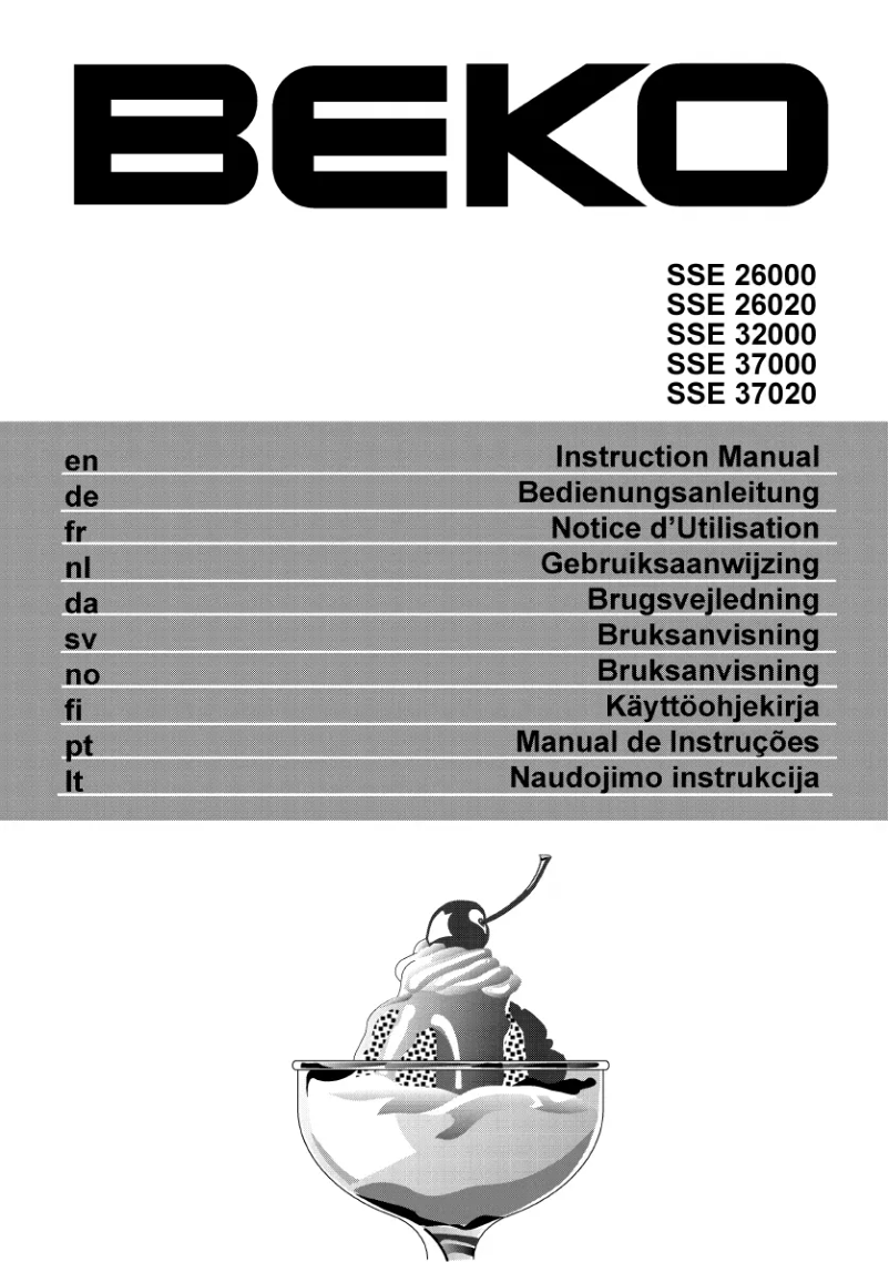 Page n°1 - Manuel utilisateur Beko SSE 32000 PX