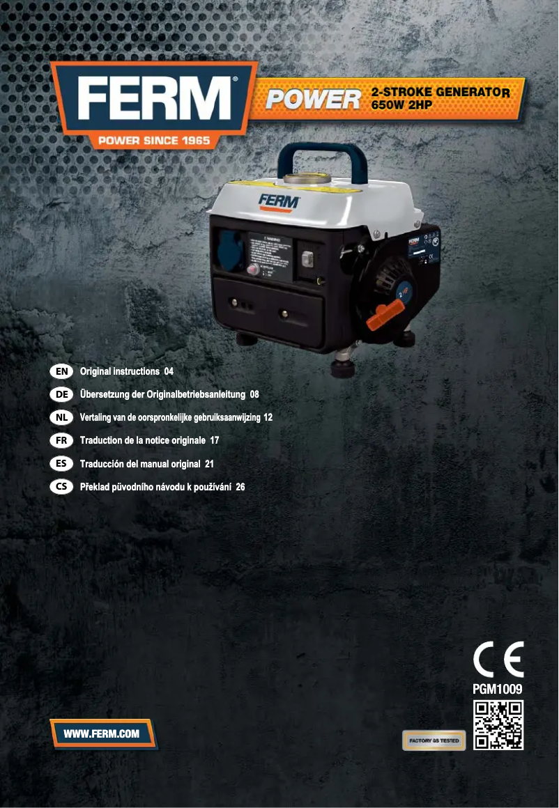 Page 1 de la notice Manuel utilisateur Ferm PGM1009