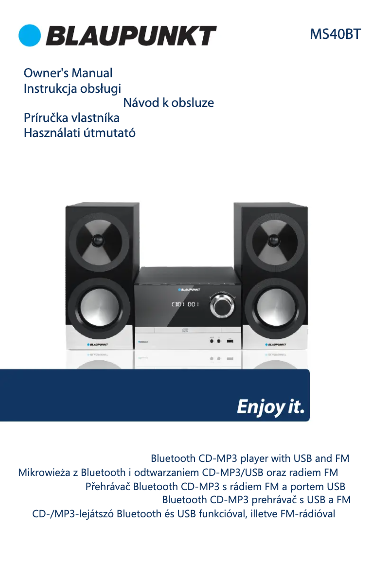 Image de la première page du manuel de l'appareil MS40BT