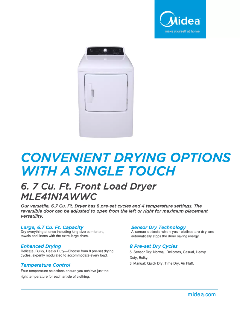 Image de la première page du manuel de l'appareil MLE41N1AWWC