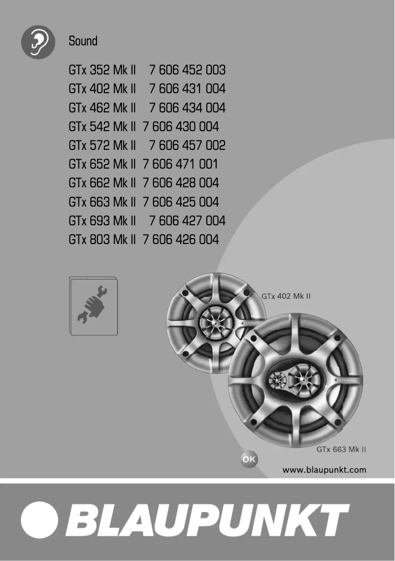 Page n°1 - Manuel utilisateur Blaupunkt GTx 663 Mk II