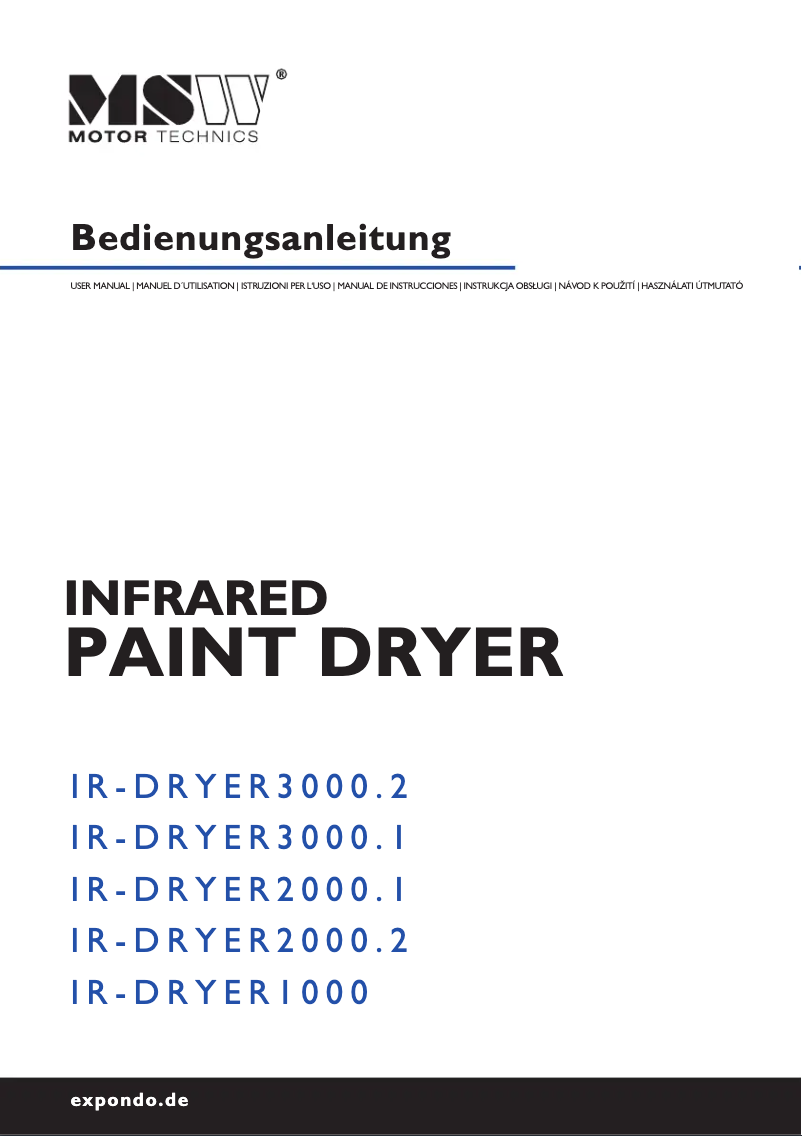 Página 1 del manual Manual de usuario MSW IR-DRYER2000.2
