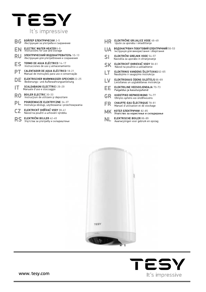 Página 1 del manual Manual de usuario Tesy ModEco Electronic 100