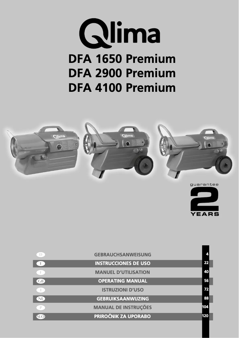 Page 1 de la notice Manuel utilisateur Qlima DFA2900 Premium