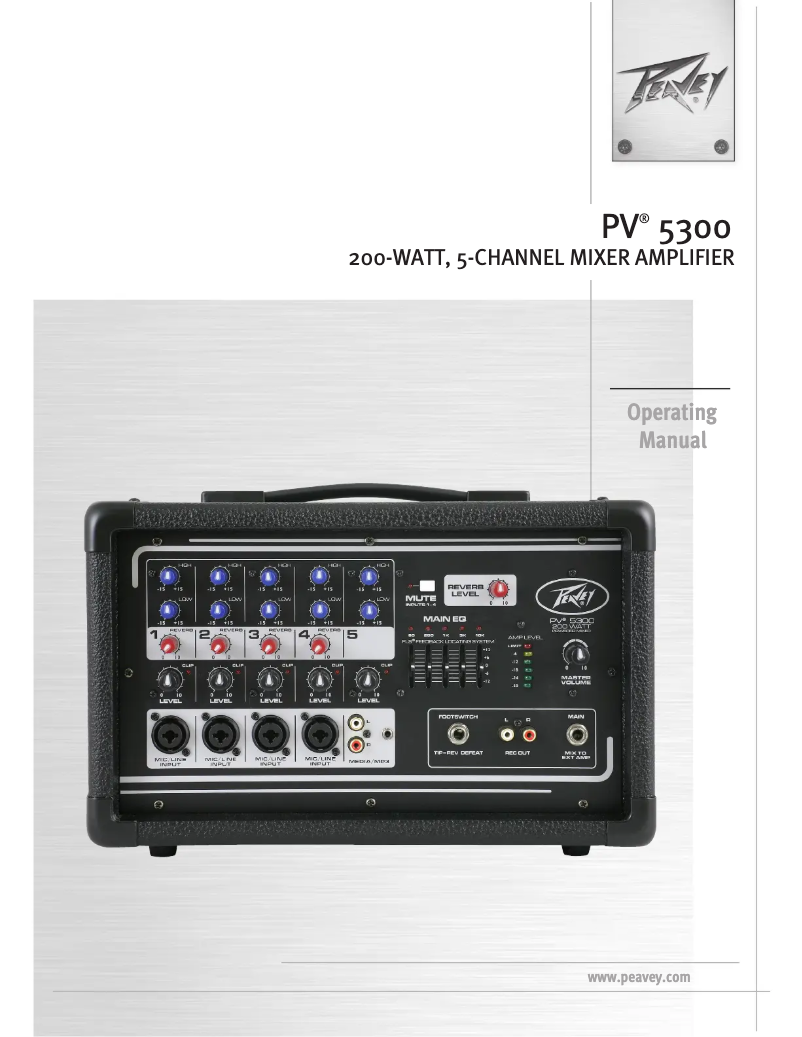 Page 1 de la notice Manuel utilisateur Peavey PV 5300
