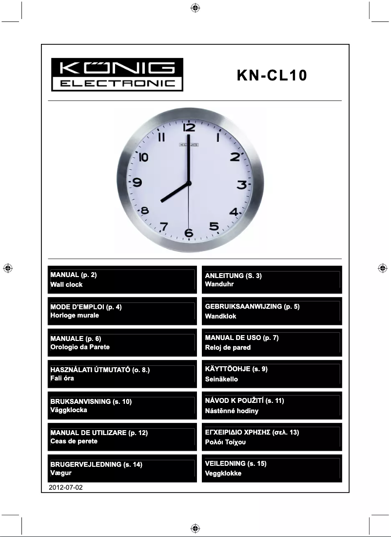 Page n°1 - Manuel utilisateur Konig KN-CL10