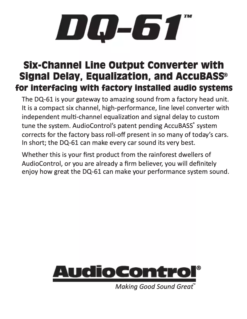 Image de la première page du manuel de l'appareil DQ-61