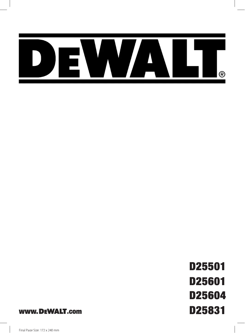 Page n°1 - Manuel utilisateur DeWalt D25604