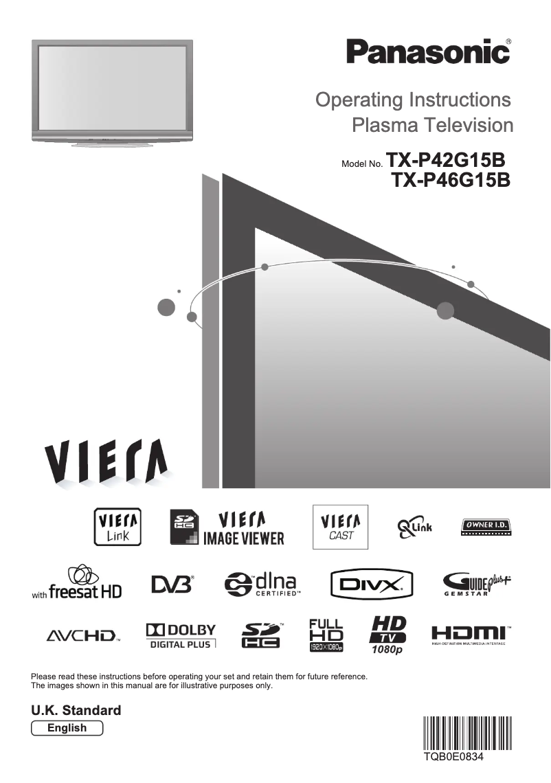 Page 1 de la notice Manuel utilisateur Panasonic TX-P46G15B