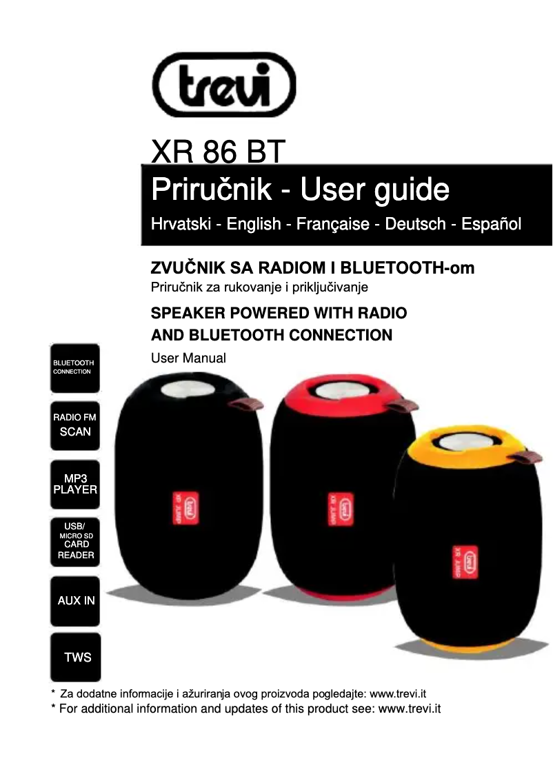 Page n°1 - Manuel utilisateur Trevi XR 86 BT