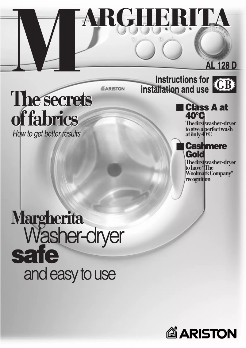 Page n°1 - Manuel utilisateur Hotpoint Ariston Al 128 d margherita