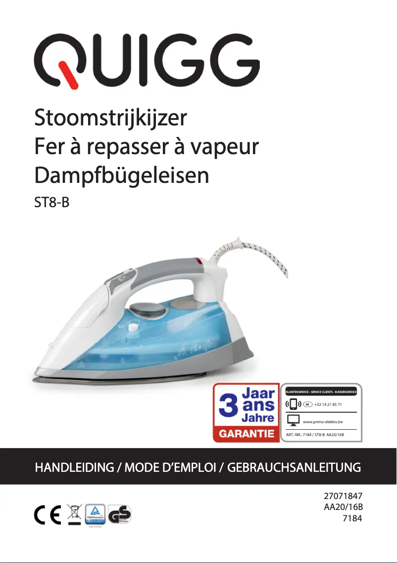 Page n°1 - Manuel utilisateur Primo ST8