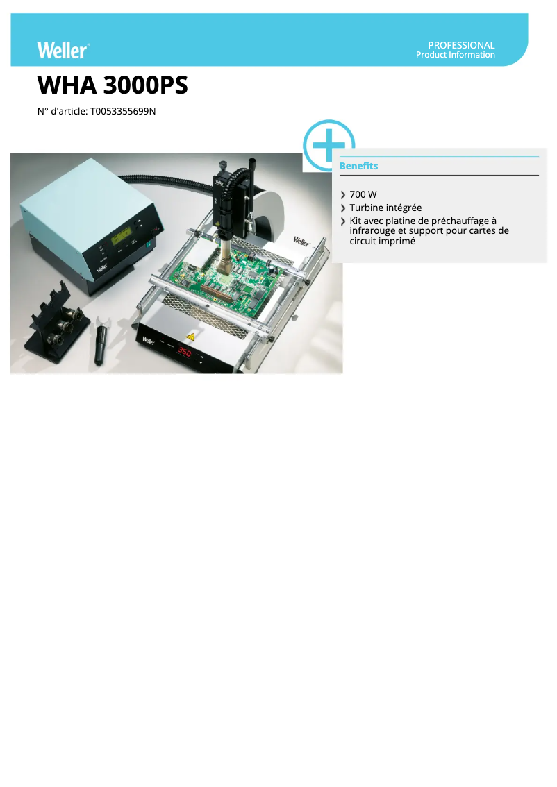 Page n°1 - Fiche technique Weller WHA 3000PS