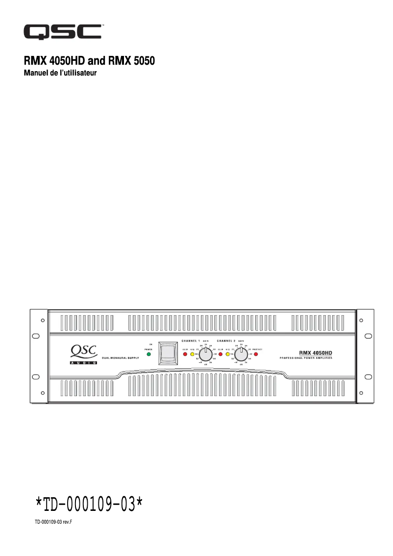 Page 1 de la notice Manuel utilisateur QSC RMX 4050HD