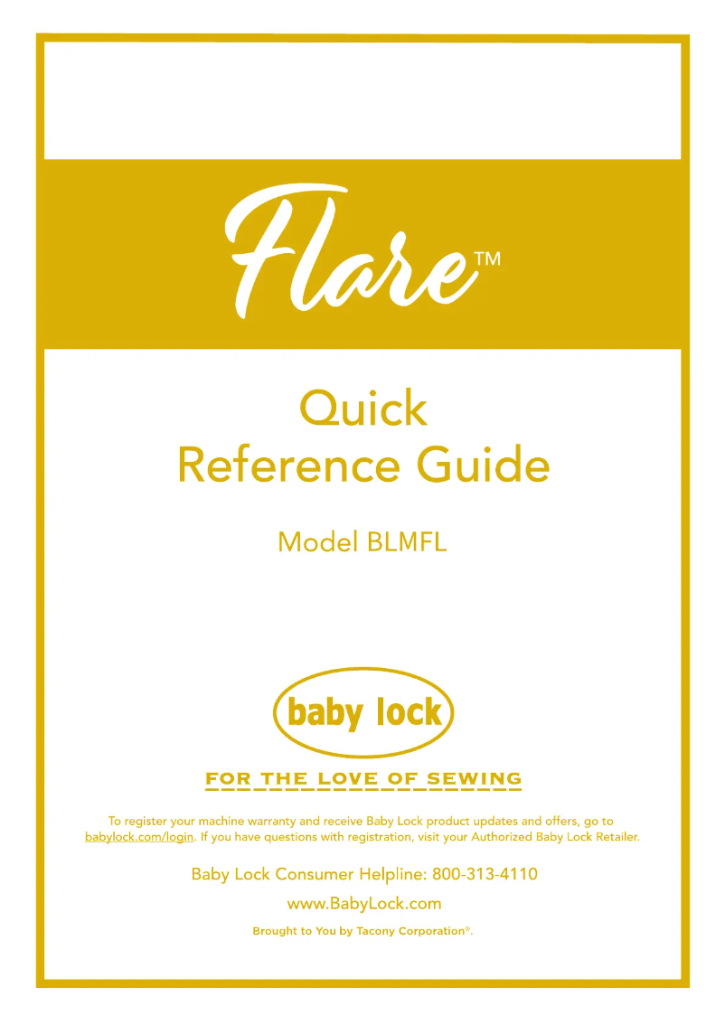 Page 1 de la notice Manuel utilisateur Baby Lock Flare