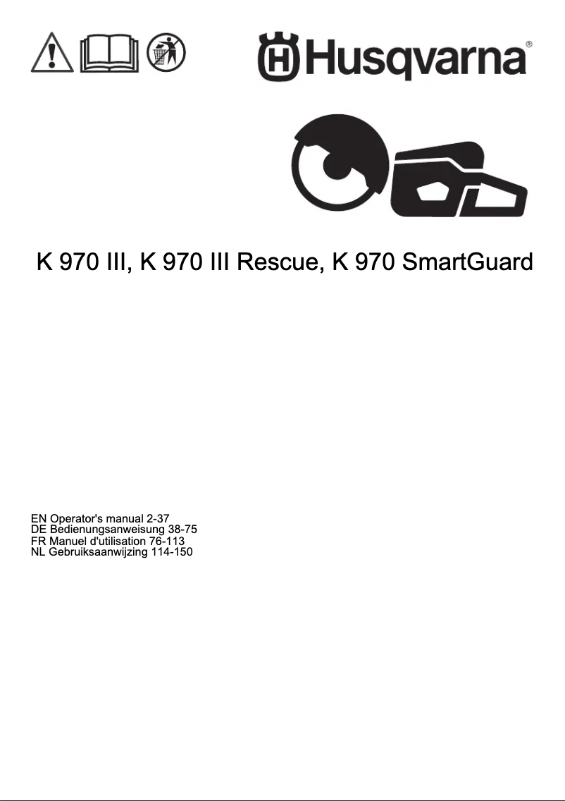 Page n°1 - Manuel utilisateur Husqvarna K 970 SmartGuard