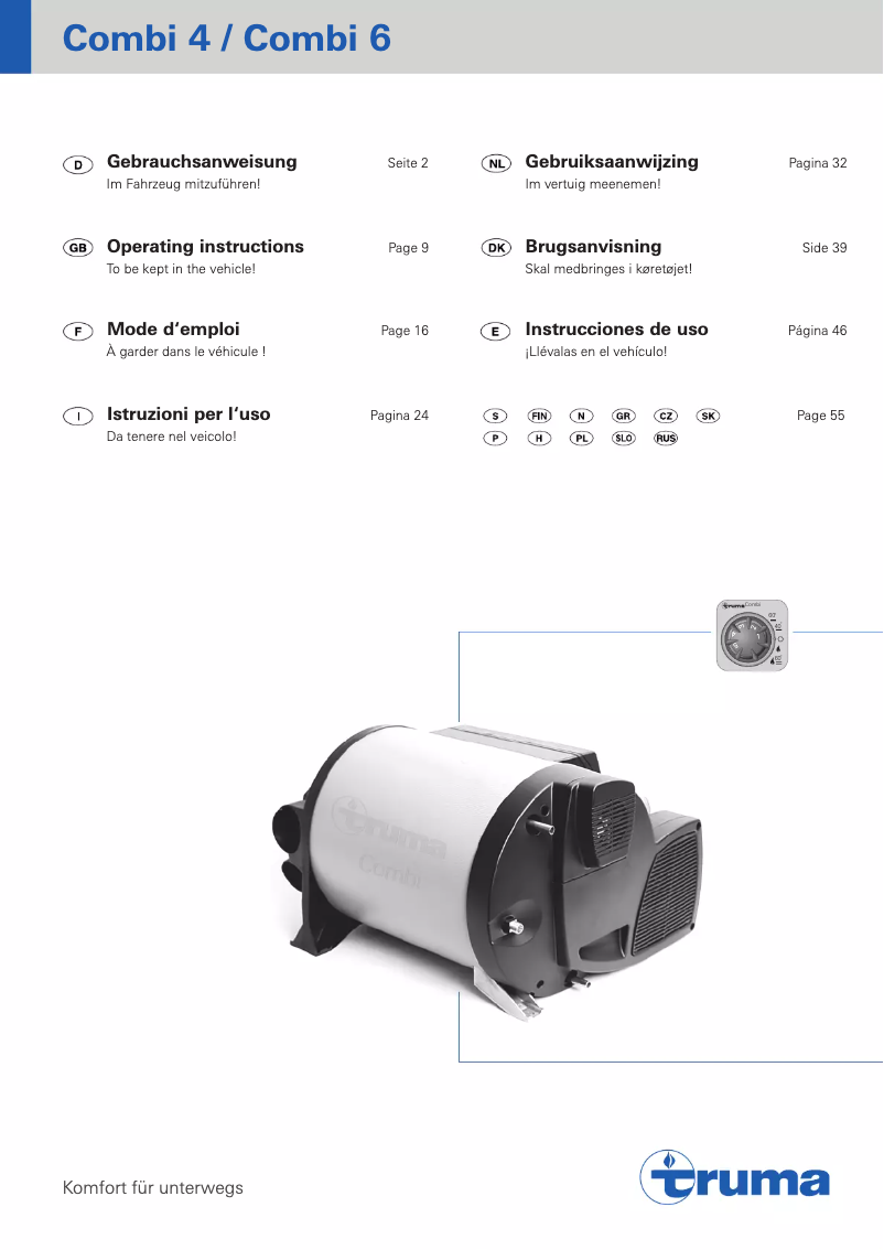 Página 1 del manual Manual de usuario Truma Combi 6