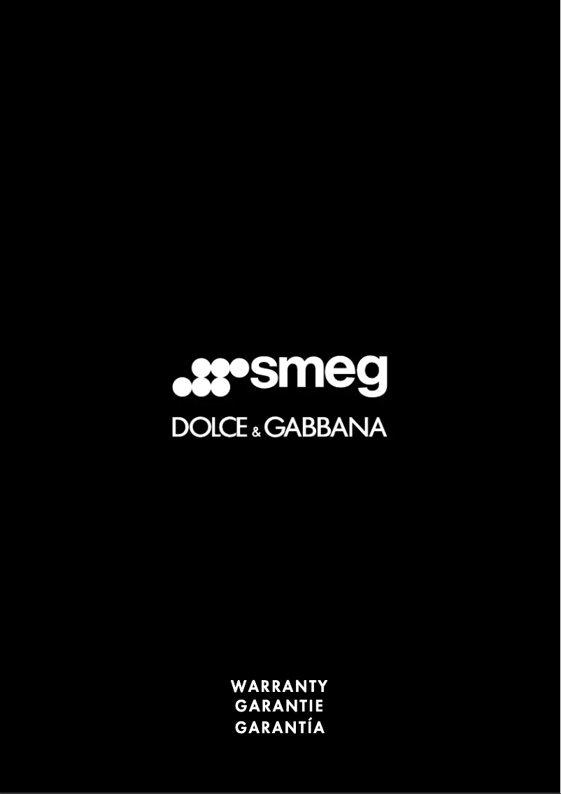 Page 1 de la notice Informations de garantie Smeg FAB28URDGM3