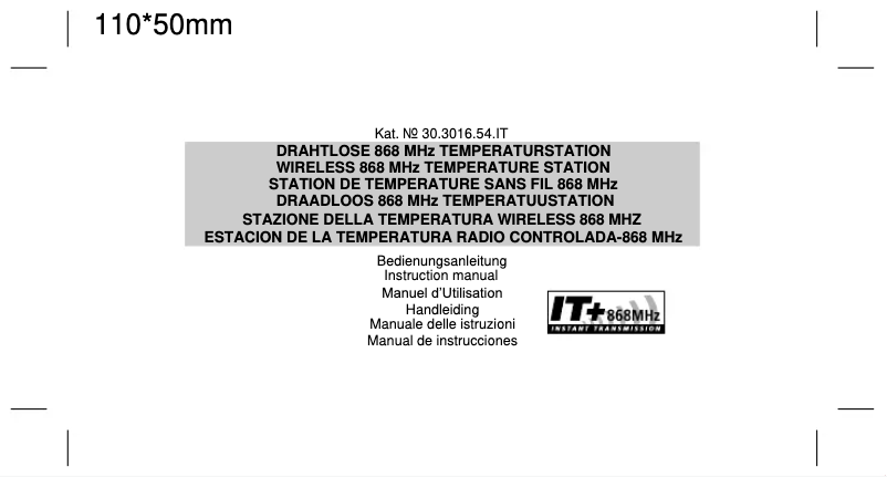 Image de la première page du manuel de l'appareil WAVE 30.3016.54.IT