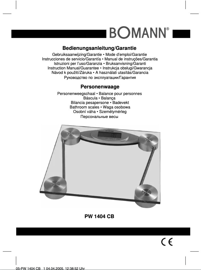 Image de la première page du manuel de l'appareil PW 1404 CB