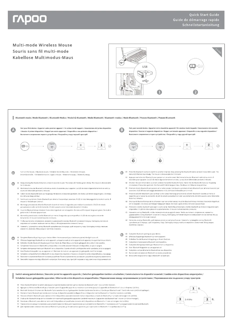 Page 1 de la notice Manuel utilisateur Rapoo M500 Silent