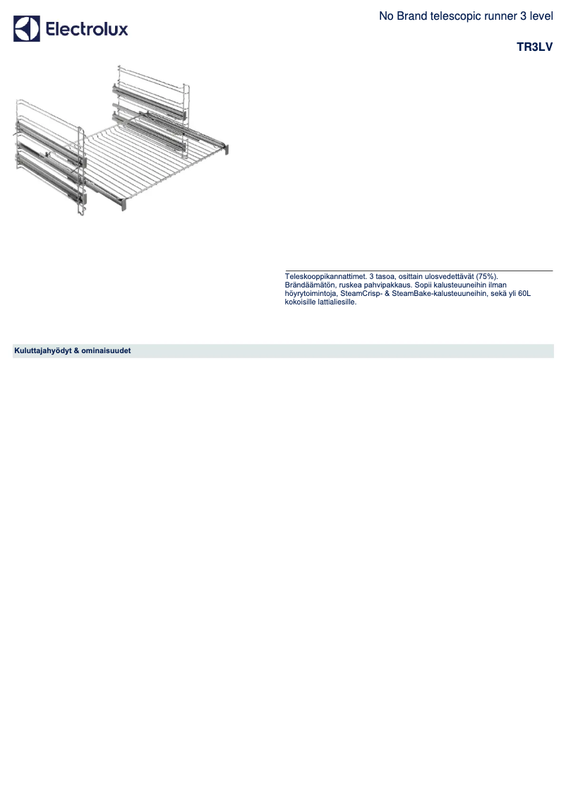 Page 1 de la notice Brochure Electrolux TR3LV