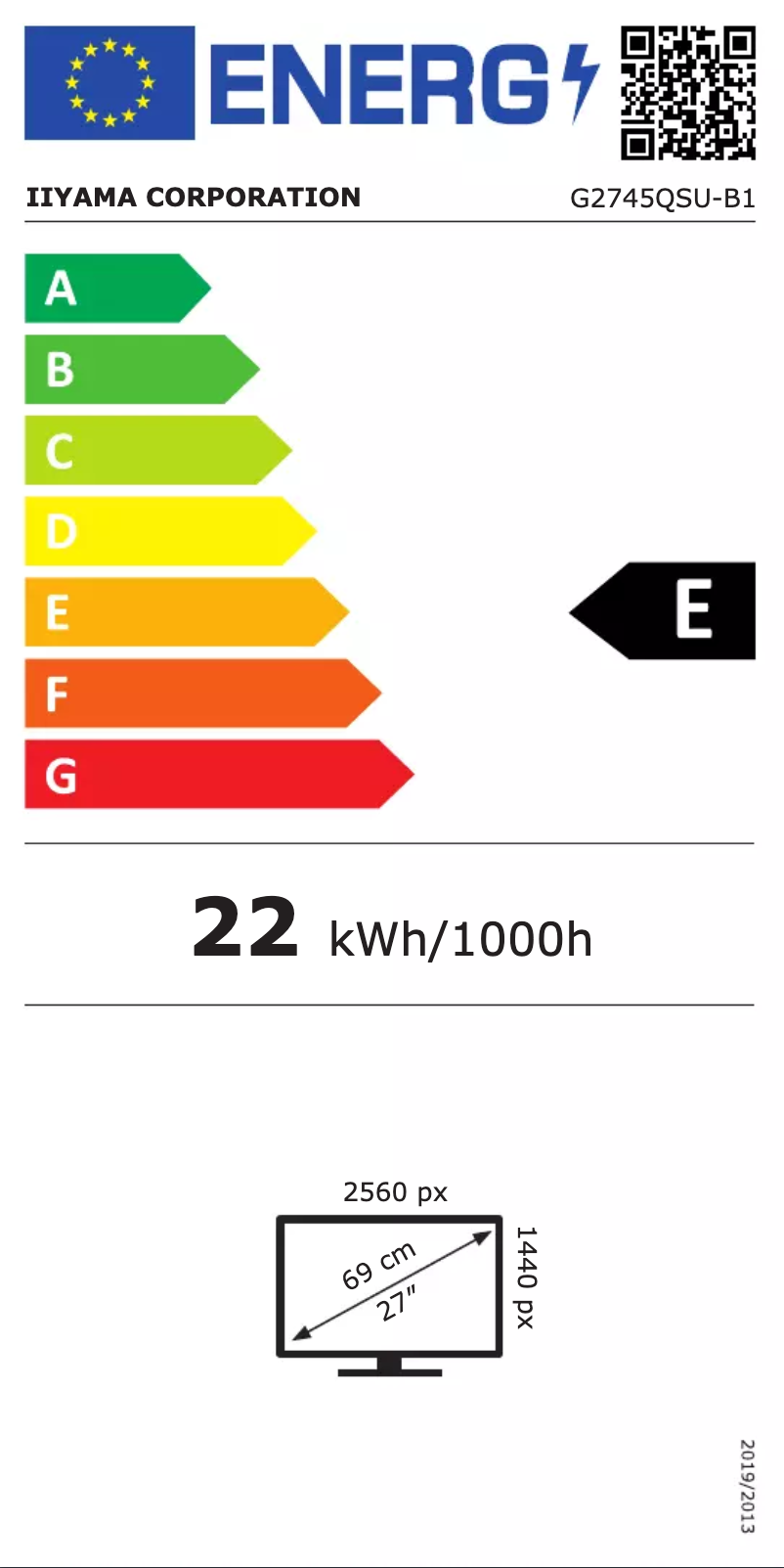 Page n°1 - Label énergétique Iiyama G-Master G2745QSU