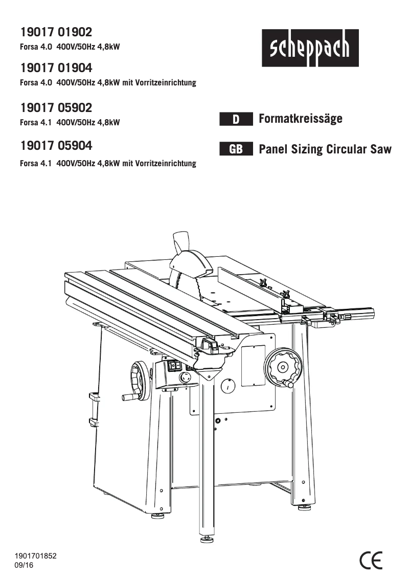Image de la première page du manuel de l'appareil 19017 05904