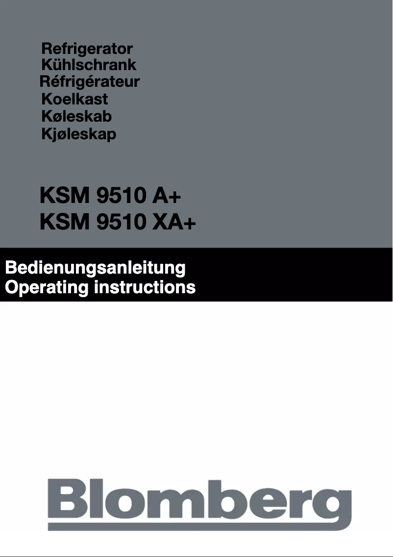 Page n°1 - Manuel utilisateur Blomberg KSM 9510 X A